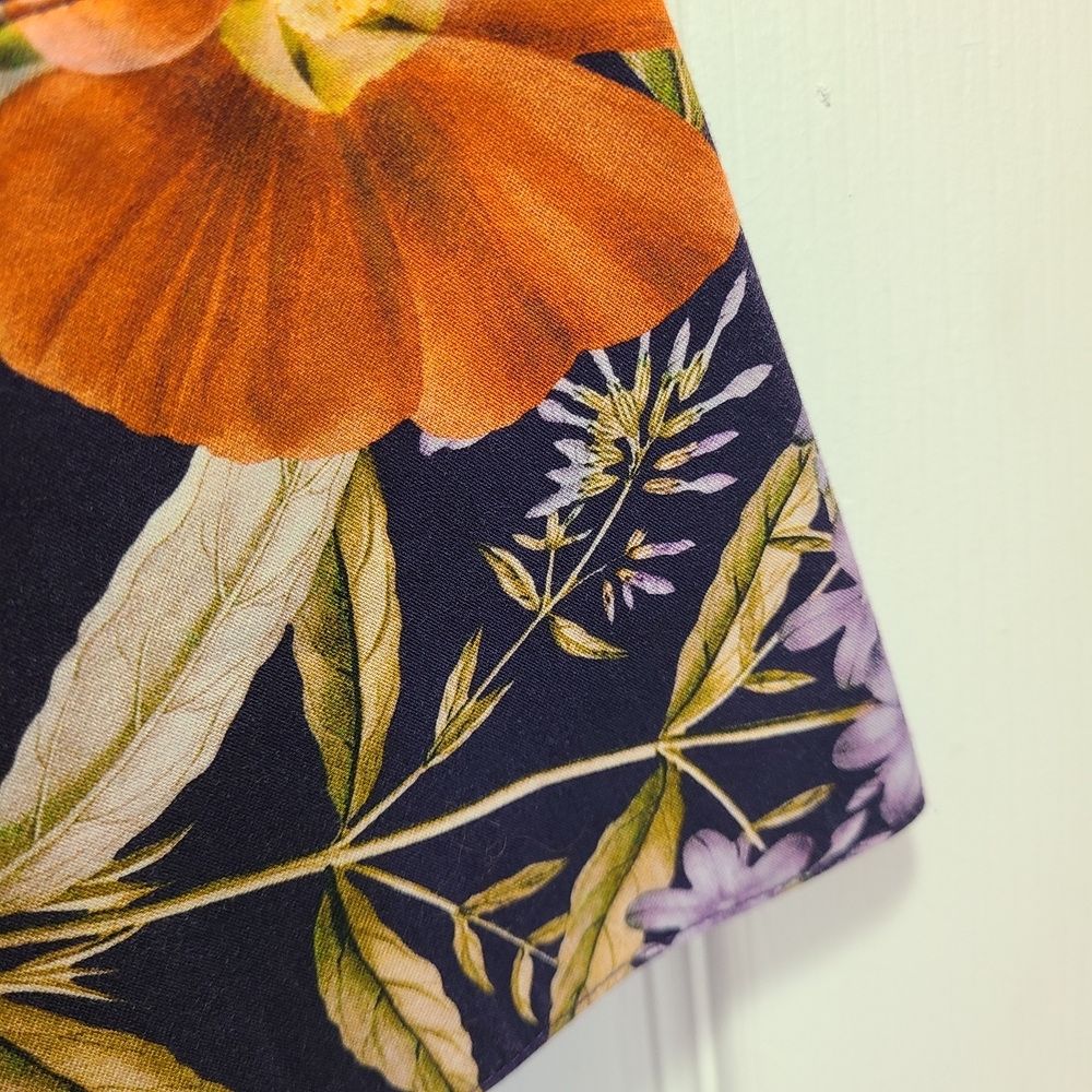 Chico's Vibrant Floral Button Down‎ Shirt - Purple, Orange, Cream - Picture 7 of 7